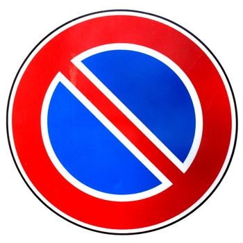 No parking sign isolated over white background