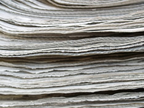 Detail of a stack pile of newspapers