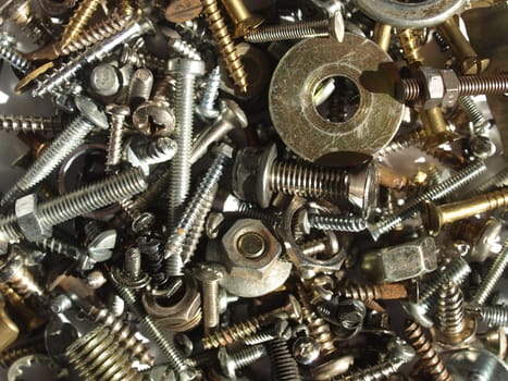 Industrial steel hardware bolts, nuts, screws