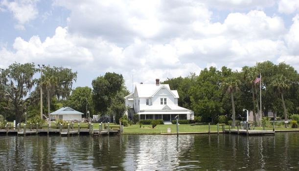 Scene of a 1912 Home on the banks of the Homosassa River, Homosassa Florida