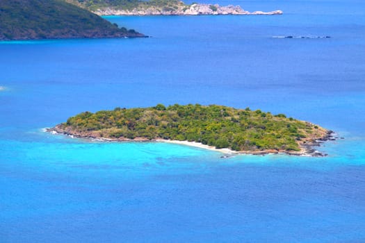 View of Henley Cay from Saint John in the US Virgin Islands.