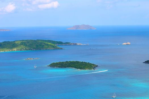 View of Henley Cay from Saint John in the US Virgin Islands.