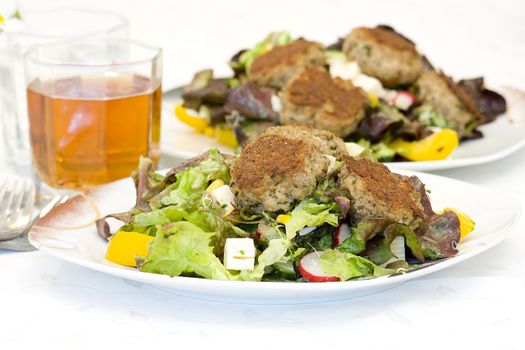 meatballs with salad