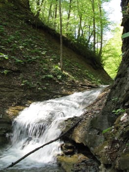 Falls; the river; a stream; water; a moisture; beauty; Caucasus; Russia; the Europe