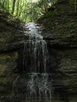 Falls; the river; a stream; water; a moisture; beauty; Caucasus; Russia; the Europe