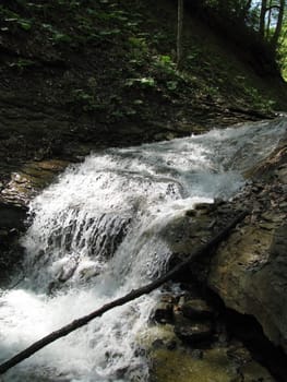 Falls; the river; a stream; water; a moisture; beauty; Caucasus; Russia; the Europe