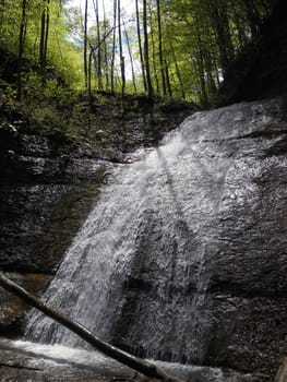 Falls; the river; a stream; water; a moisture; beauty; Caucasus; Russia; the Europe         