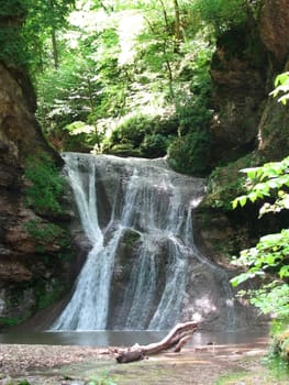 Falls; the river; a stream; water; a moisture; beauty; Caucasus; Russia; the Europe; a relief; a landscape; the nature; a landscape