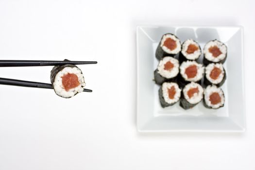 raw tunafish sushi