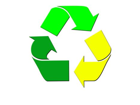 recycle with different color in white background