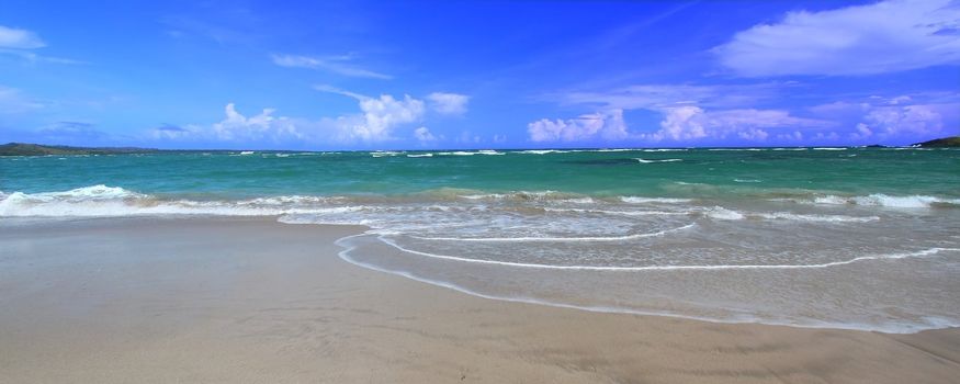 Scenic Anse de Sables Beach on the Caribbean island of Saint Lucia.
