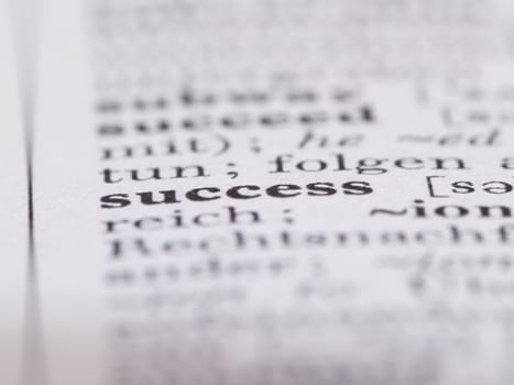 detail of dictionary, success