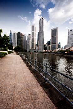 The Singapore skyline from the Singapore River