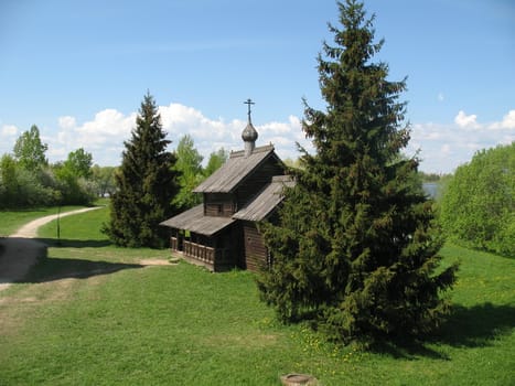 Ancient wooden church in Novgorod Russia