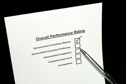 Overall performance rating survey concept - for management and many uses.