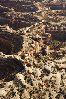 Aerial view of gorge in Canyonlands National park, Utah.