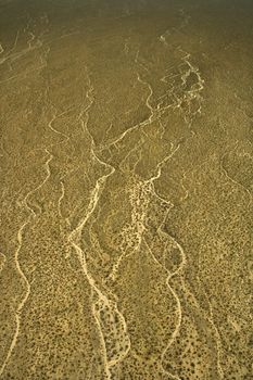 Aerial of Arizona, USA landscape with runoff channels.