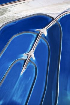 Aerial view of tailing ponds in Utah, USA.