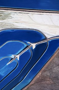 Aerial view of tailing ponds in Utah, USA.