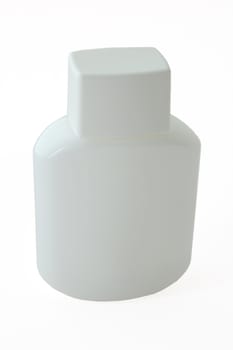 Clear white bottle with aftershave balsam.