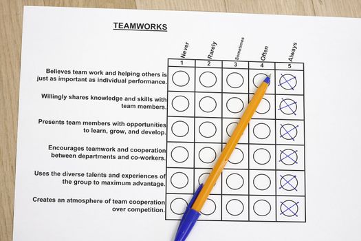 Teamwork survey concept - many uses for company management

