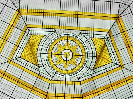 Glass atrium on the roof of warsaw institute of technology in Poland