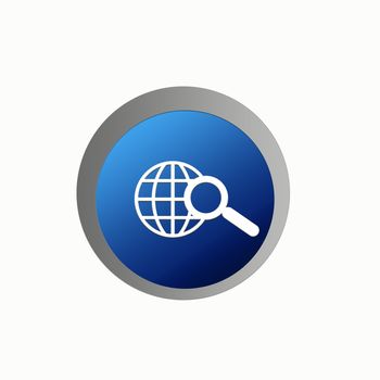 Search the web icon-globe with magnifying glass.