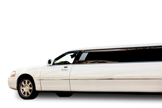 An isolated limousine on white