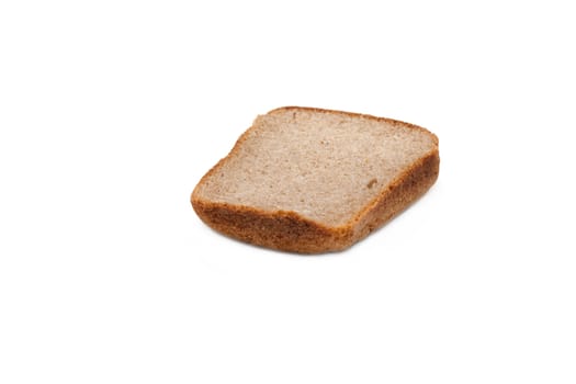 One piece of the pumpernickel insulated on white background