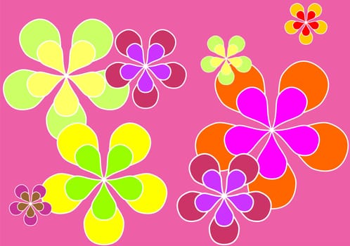 Psychedelic sixties flower power background wallpaper