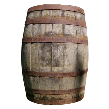 Old wooden barrel cask for whisky or beer or wine