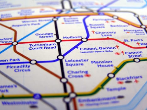 Tube map of the London Underground subway metro network