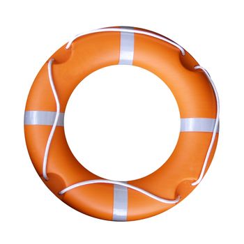 Isolated orange life buoy