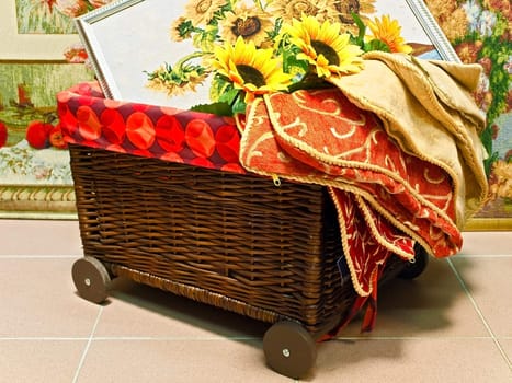 photo of the sunflowers in house basket