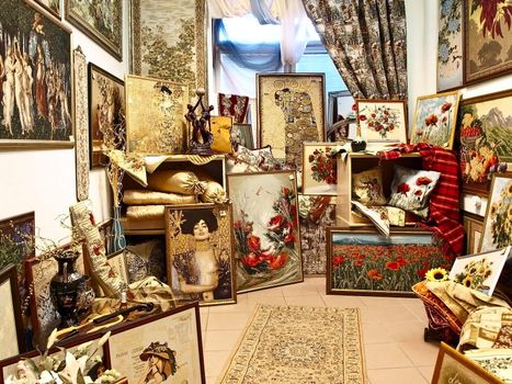 Photo of the tapestry pictures room in gift store