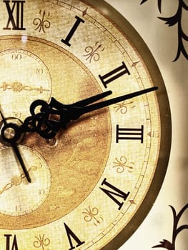 photo of the half of old clock face
