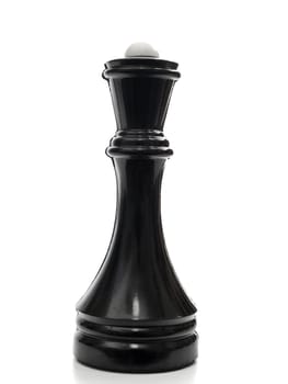 single black queen in chess against the white background