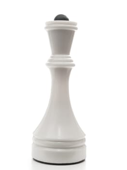 single white queen in chess against the white background