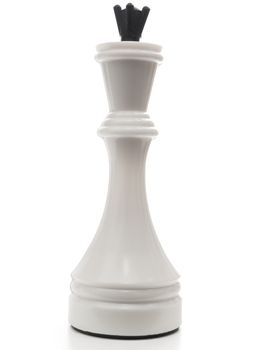 single white king in chess against the white background