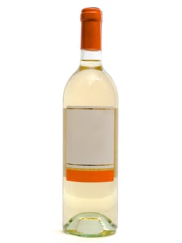white wine bottle against the white background