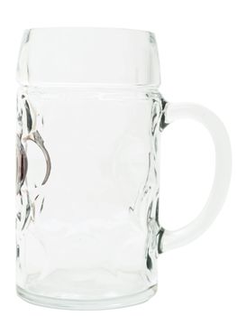 empty beer pint against the white background