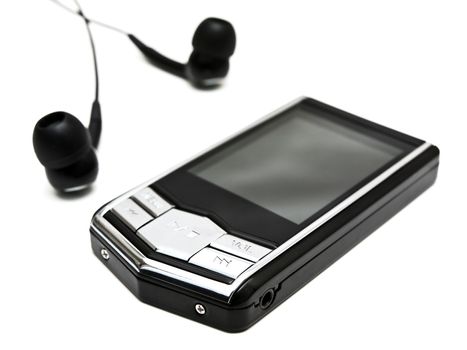 modern media player over the white background