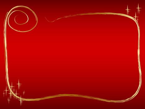 golden frame at red background