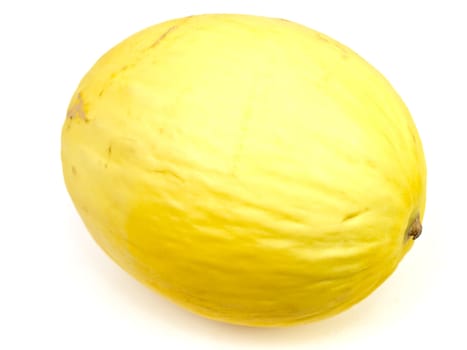 Photo of the yellow melon against the white background