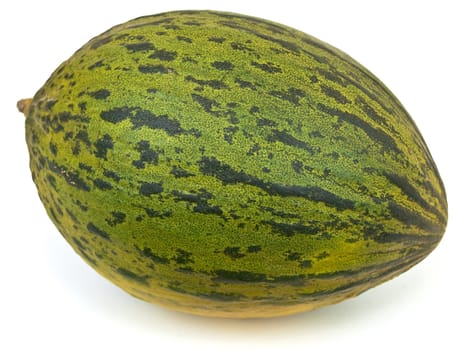 Photo of the green melon against the white background