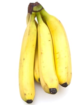 Photo of the yellow banana against the white background