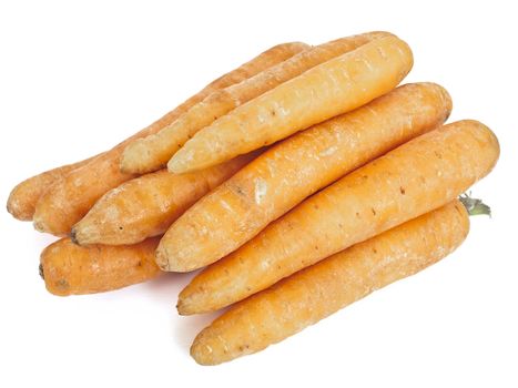 photo of the carrots over the white background