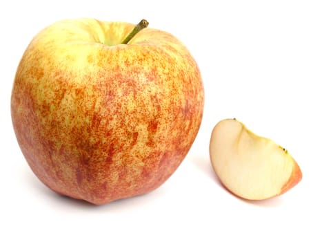 Photo of the apple against the white background