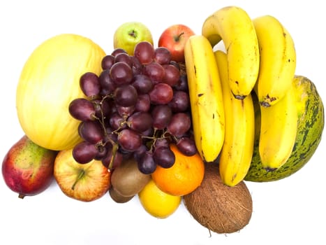 Photo of the fruits and against the white background
