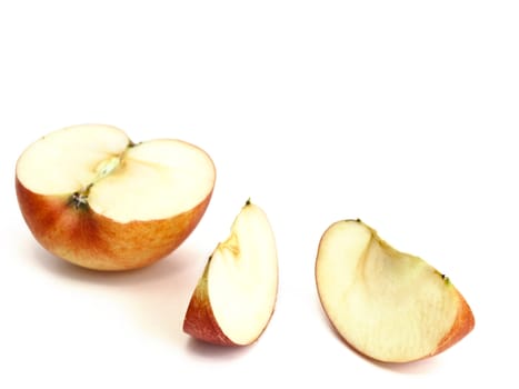 Photo of the apple against the white background